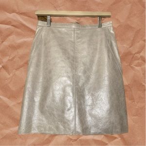 Pearl Effect 100% Leather Mini Skirt by W.